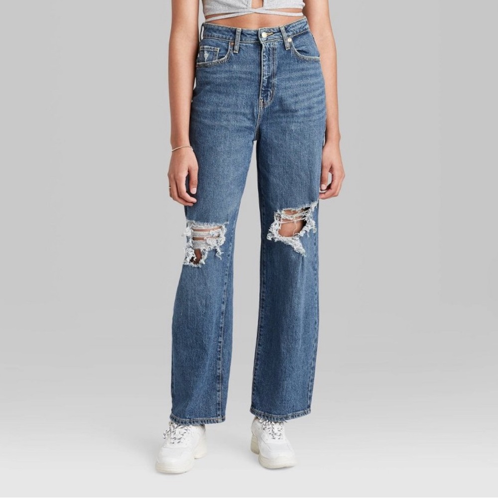 ✨4 FOR $15✨ NWT - Wild Fable - Super-High Rise Distressed Baggy Jeans